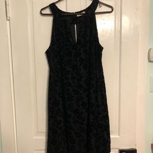 Black velvet tank top dress